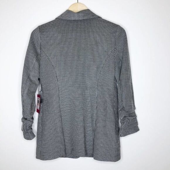 VINCE CAMUTO Ruched Sleeve Mini Houndstooth Jacket - Picture 7 of 8